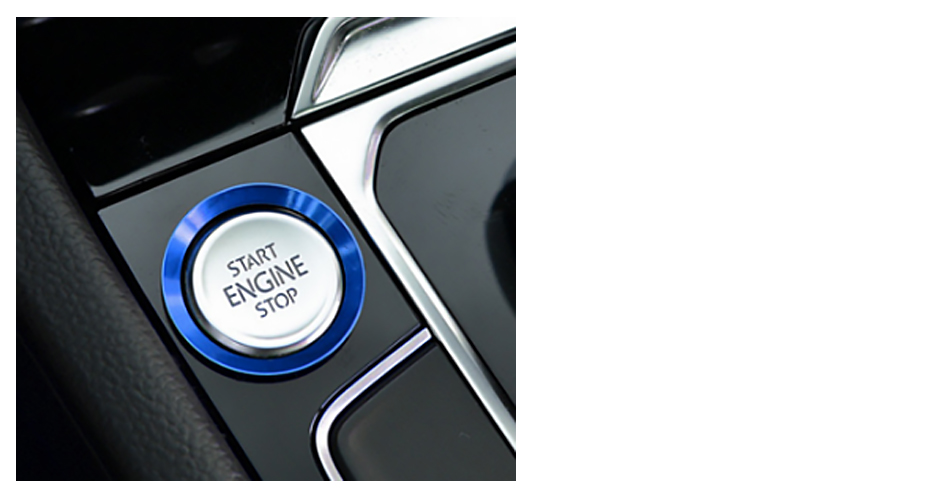 kwmobile Dekorationsfolie, Start/Stopp-Knopf Ringrahmen und Abdeckung für  VW Start-Stop Button - Alu-Ring und Cover