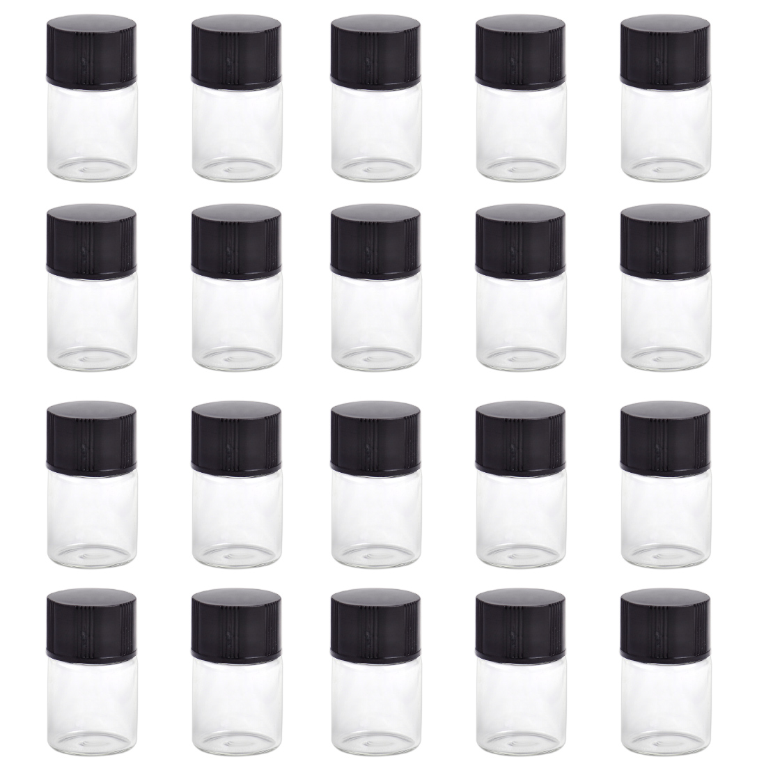 20x 2ml Small Bottle  Glass Empty Vial Screw Lid Oil Perfume 15x25mm