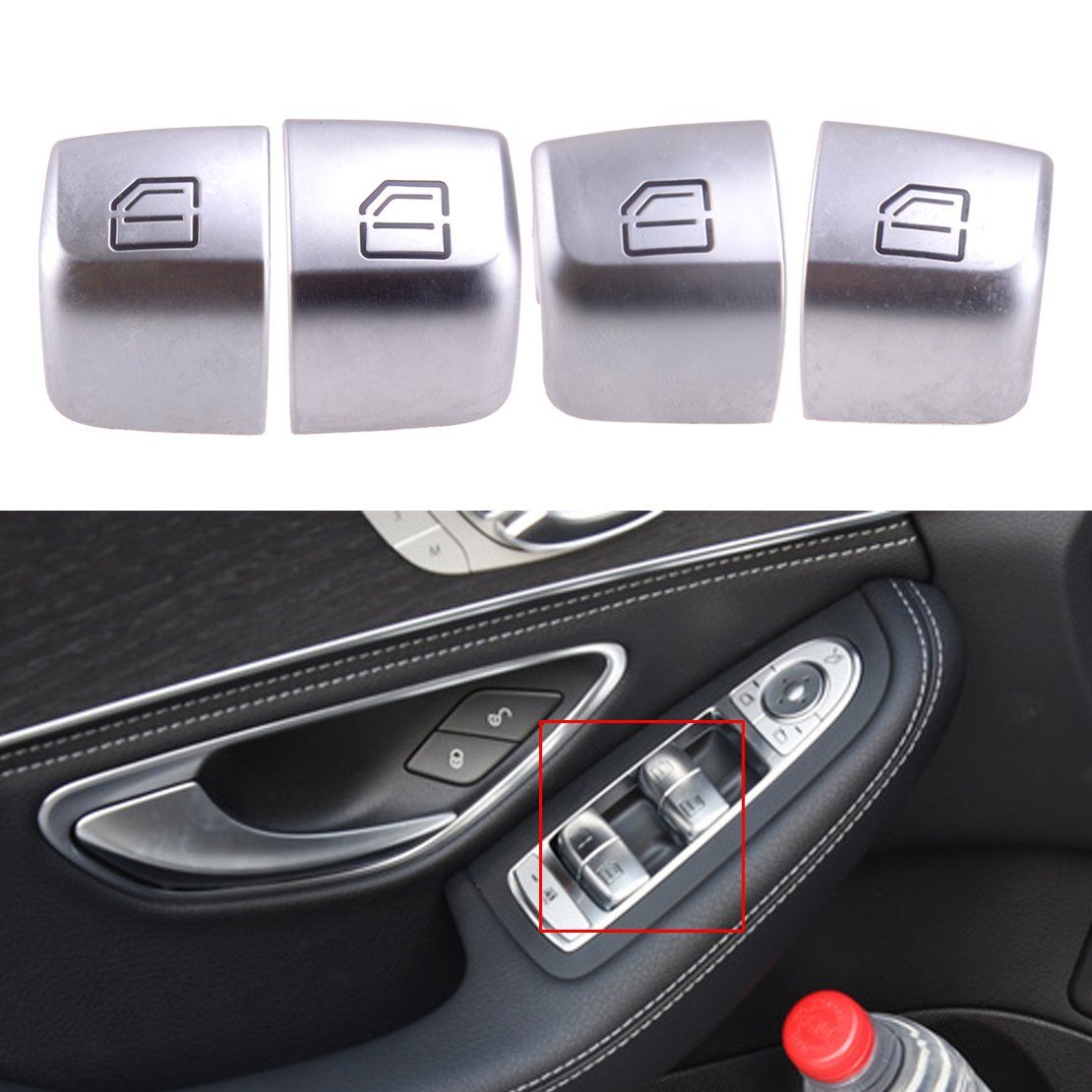 4pcs Window Switch Button Cap Fit For Mercedes-Benz C Class W205 | eBay