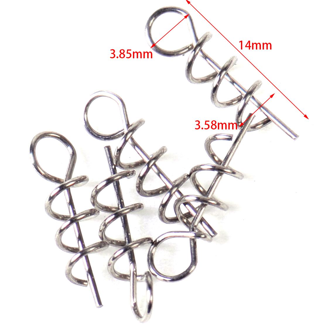100PCS Fishing Worm Bait Lure Spring Fixed Hook Pin Latch Twist Lock Needle  set
