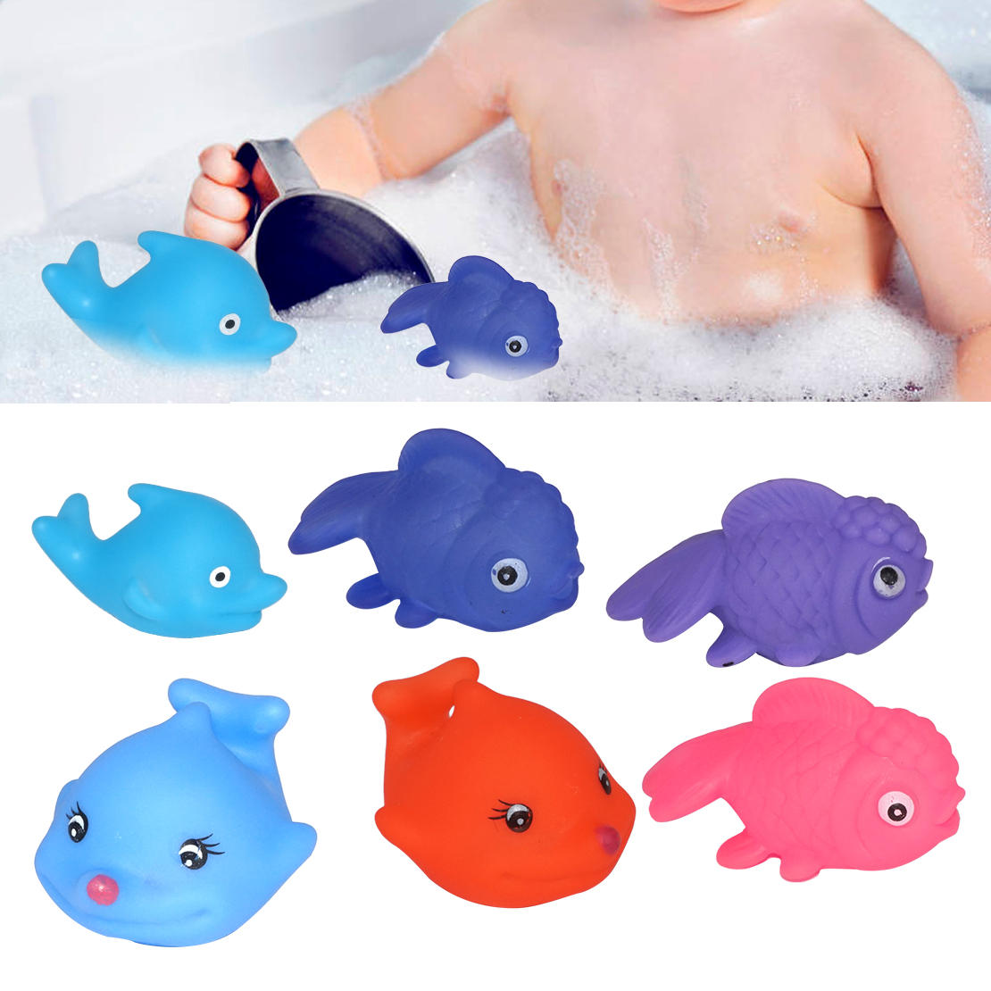 water babies rubber fish toy