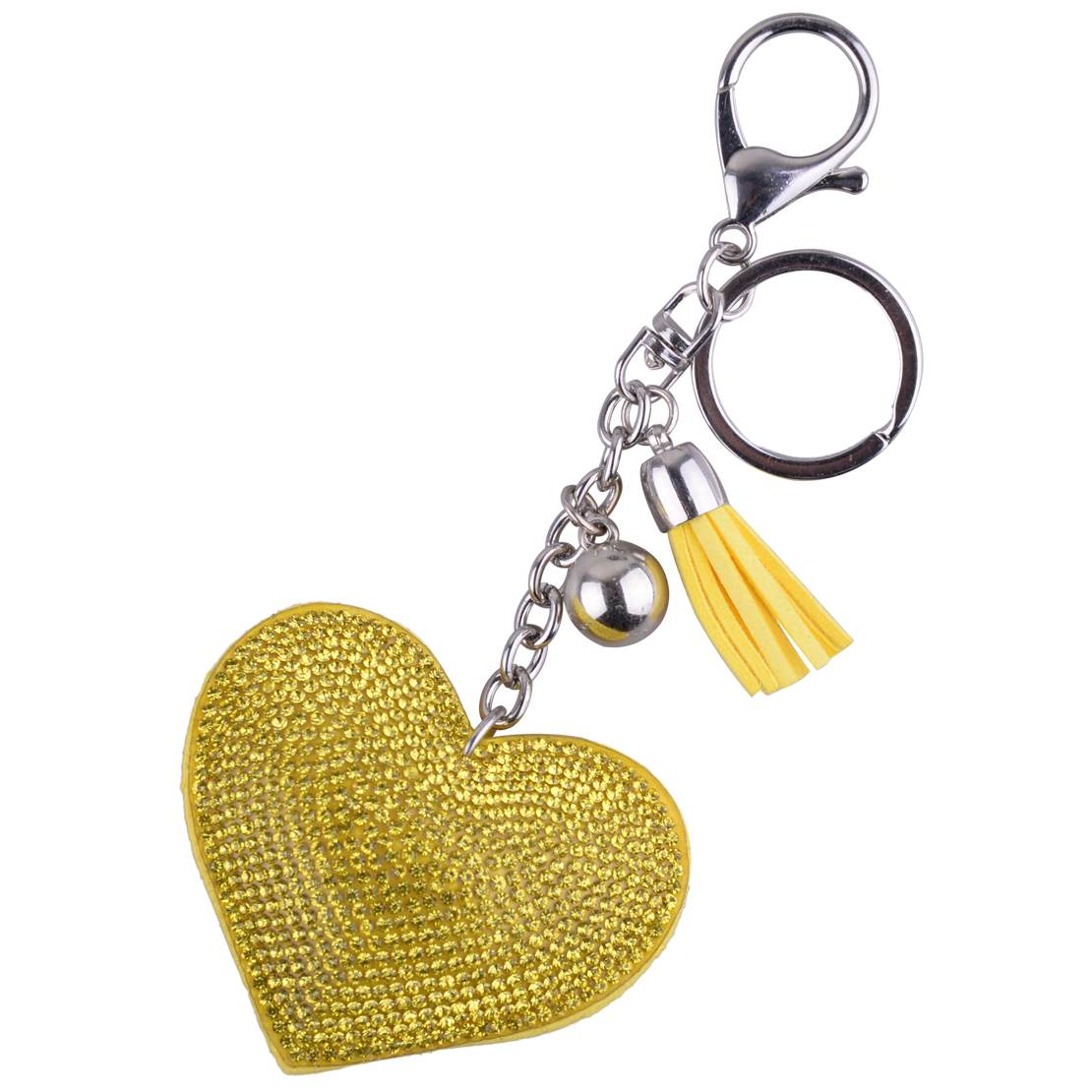 Heart Keyring Crystal Rhinestone Keychain Pendant Purse Bag Handbag Charm Decor