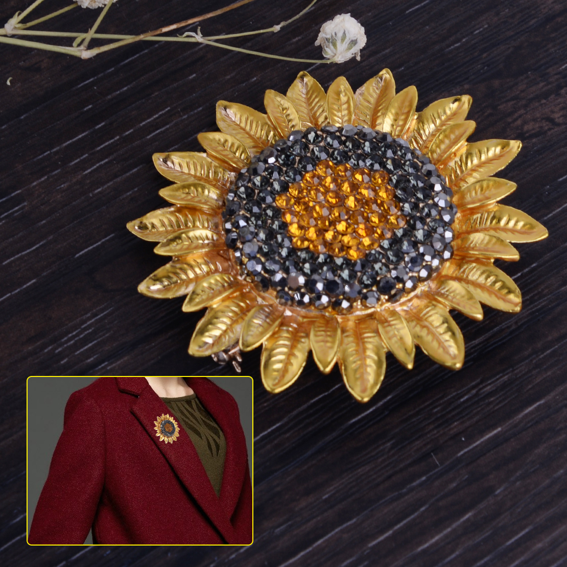 sunflower brooch pin